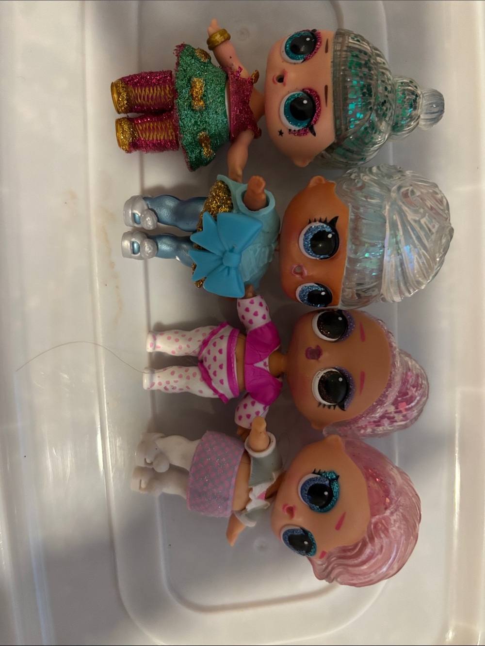 L.O.L. Surprise! Pink, Blue, Teal and Silver Glitter Dolls Set